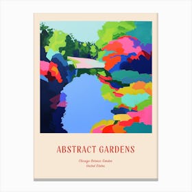 Colourful Gardens Chicago Botanic Garden Usa 3 Red Poster Canvas Print