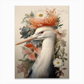 Bird With A Flower Crown Egret 2 Canvas Print