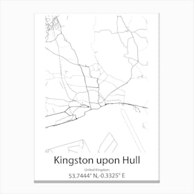 Kingston South East,Australia Minimalist Map Canvas Print