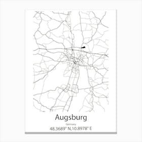 Augsburg,Germany Minimalist Map Canvas Print