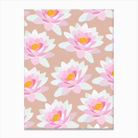 Lilies Cream Canvas Print