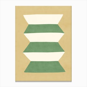 Geometric Greek Vase Pottery Minimalist - Green Beige Canvas Print