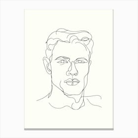 Portrait Of A Man Hand Drawing Line Art 1 Canvas Print