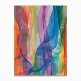 Rainbow Wavy Lines Canvas Print