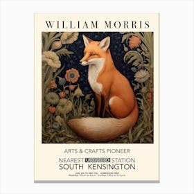 William Morris Print Exhibition Poster Red Fox Art Print Canvas Print