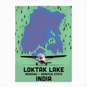 Lokat Lake India Travel poster Canvas Print