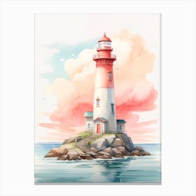 Watercolor Lighthouse Canvas Print