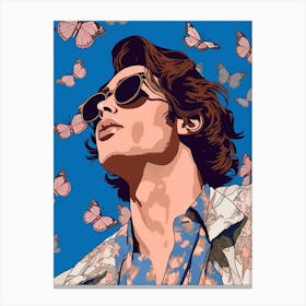 Harry Styles Blue Butterfly 1 Canvas Print