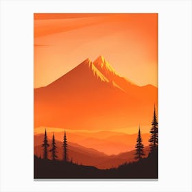 Misty Mountains Vertical Composition In Orange Tone 82 Canvas Print