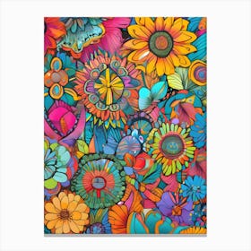 Colorful Flower Pattern ~ Reimagined Canvas Print