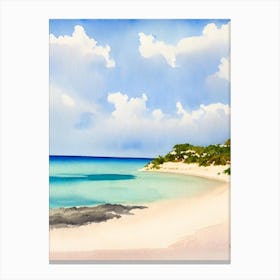 Sandy Island 3, Anguilla Watercolour Canvas Print