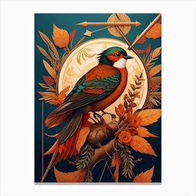 Autumn Bird Sheets Ornament Canvas Print