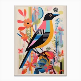 Colourful Scandi Bird American Goldfinch 2 Canvas Print