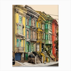 Colorful San Francisco Houses Canvas Print