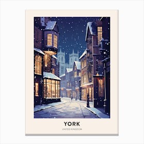 Winter Night  Travel Poster York United Kingdom 4 Canvas Print