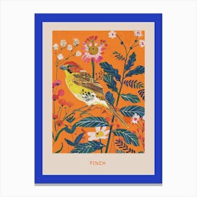 Spring Birds Poster Finch 3 Canvas Print