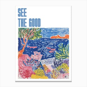 See The Good Poster Seaside Doodle Matisse Style 8 Canvas Print