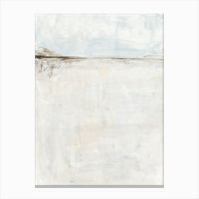 Neutral Soft Muted Abstract Landscape Horizon Painting, Beige, Brown, Gray Canvas Print