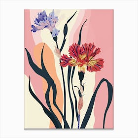 Colourful Flower Illustration Carnation Dianthus 1 Canvas Print