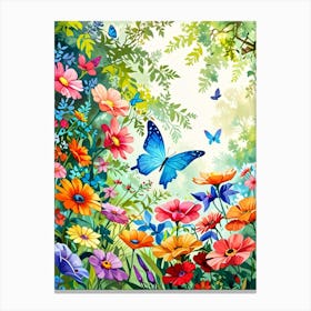 Butterfly In The Garden Canvas Print