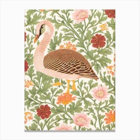 Goose William Morris Style Bird Canvas Print
