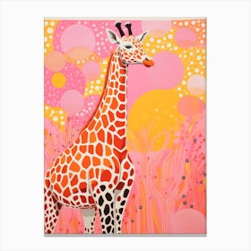 Dotty Giraffe Portrait 2 Canvas Print