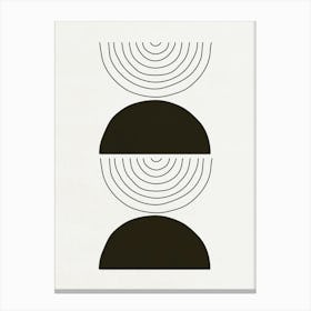 Shapes and Lines - Black 01 Canvas Print