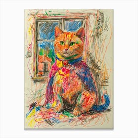 Cat With A Cape Canvas Print