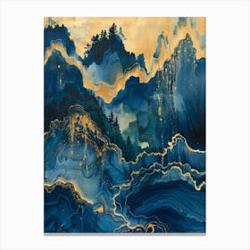 Blue And Gold Mountains 10 Canvas Print