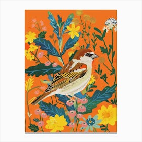 Spring Birds House Sparrow 2 Canvas Print