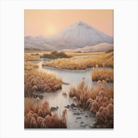 Dreamy Winter Painting Tongariro National Park New Zealand 4 Canvas Print