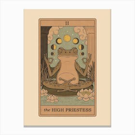 The High Priestess - Frogs Tarot Canvas Print