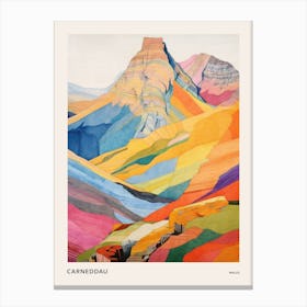 Carneddau Wales 1 Colourful Mountain Illustration Poster Canvas Print
