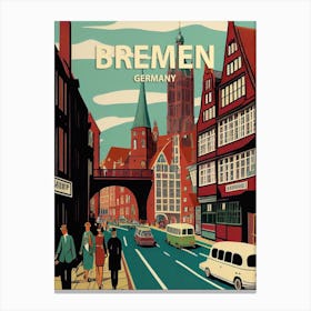 Bremen Retro Canvas Print