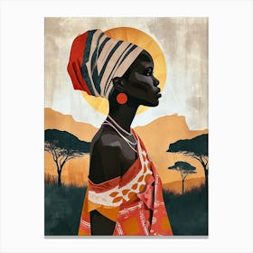 The African Woman; A Boho Montage Canvas Print