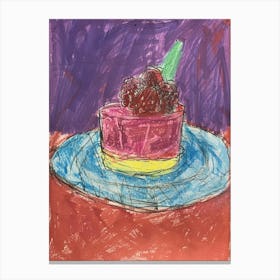 Blackberry Jelly Rasperry Dessert Scribble Illustration Canvas Print