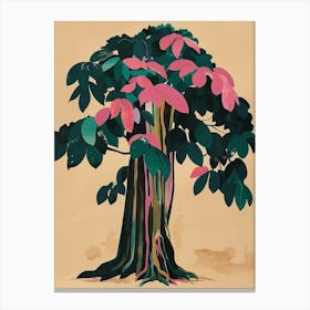 Banyan Tree Colourful Illustration 3 1 Canvas Print