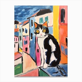 Painting Of A Cat In Palermo Italy Canvas Print