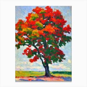 Southern Red Oak tree Abstract Block Colour Canvas Print