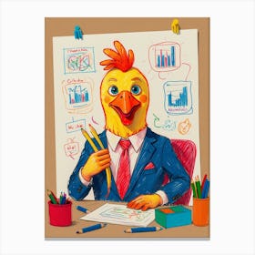 Chicken Businessman Canvas Print