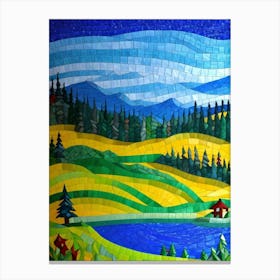 Mosaic Landscape Painting Canvas Print