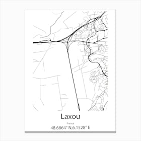 Laxou,France Minimalist Map Canvas Print