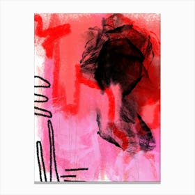 CHELSEA - Red, Pink & Black Abstract  Canvas Print