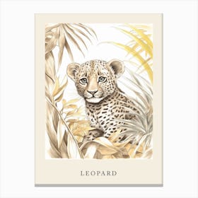 Beatrix Potter Inspired  Animal Watercolour Leopard 2 Canvas Print