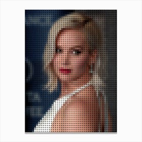 Jennifer Lawrence In Style Dots Canvas Print