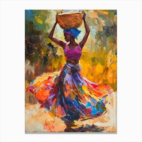 African Woman With Basket 12 Canvas Print