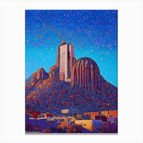 Las Cruces, City Us  Pointillism Canvas Print