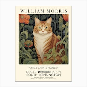 William Morris Print Exhibition Poster Tabby Cat Canvas Print