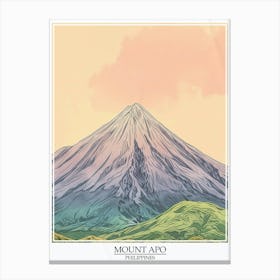 Mount Apo Philippines Color Line Drawing 7 Poster Canvas Print
