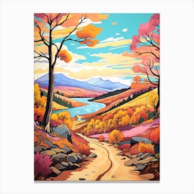 Cairngorms National Park Scotland 2 Hike Illustration Canvas Print